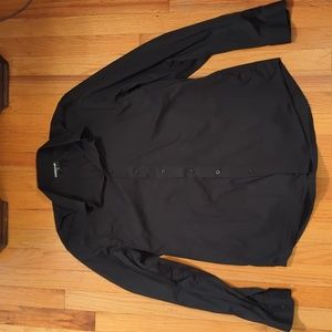 Express Men's 1MX Classic Fit Button Down Shirt Black Large